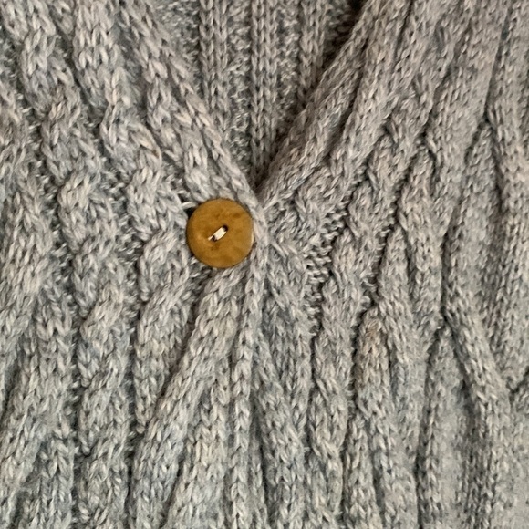 Carraigdonn Made in Ireland Rare Merino Wool Sweater‎ open cardigan vest gray M - Picture 6 of 12